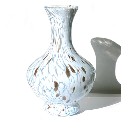 1 Vaso in Vetro Soffiato stile "AVVENTURINA" Lavorato a Mano con Murrine di Murano, linea “I Colori di Murano” h. 29 cm. Made in Italy