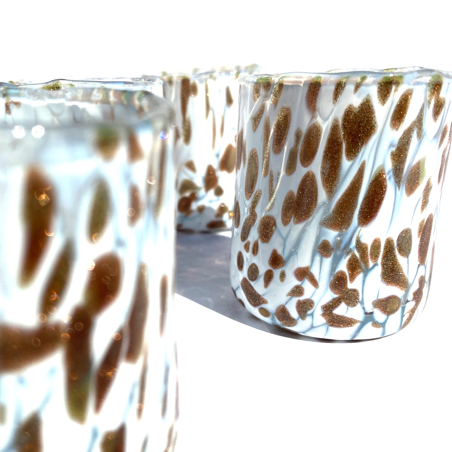 Verres à tequila SHOT en verre soufflé et fait main avec Murrine Murano Les couleurs de Murano Modèle ARLECCHINO Fabriqué en Italie