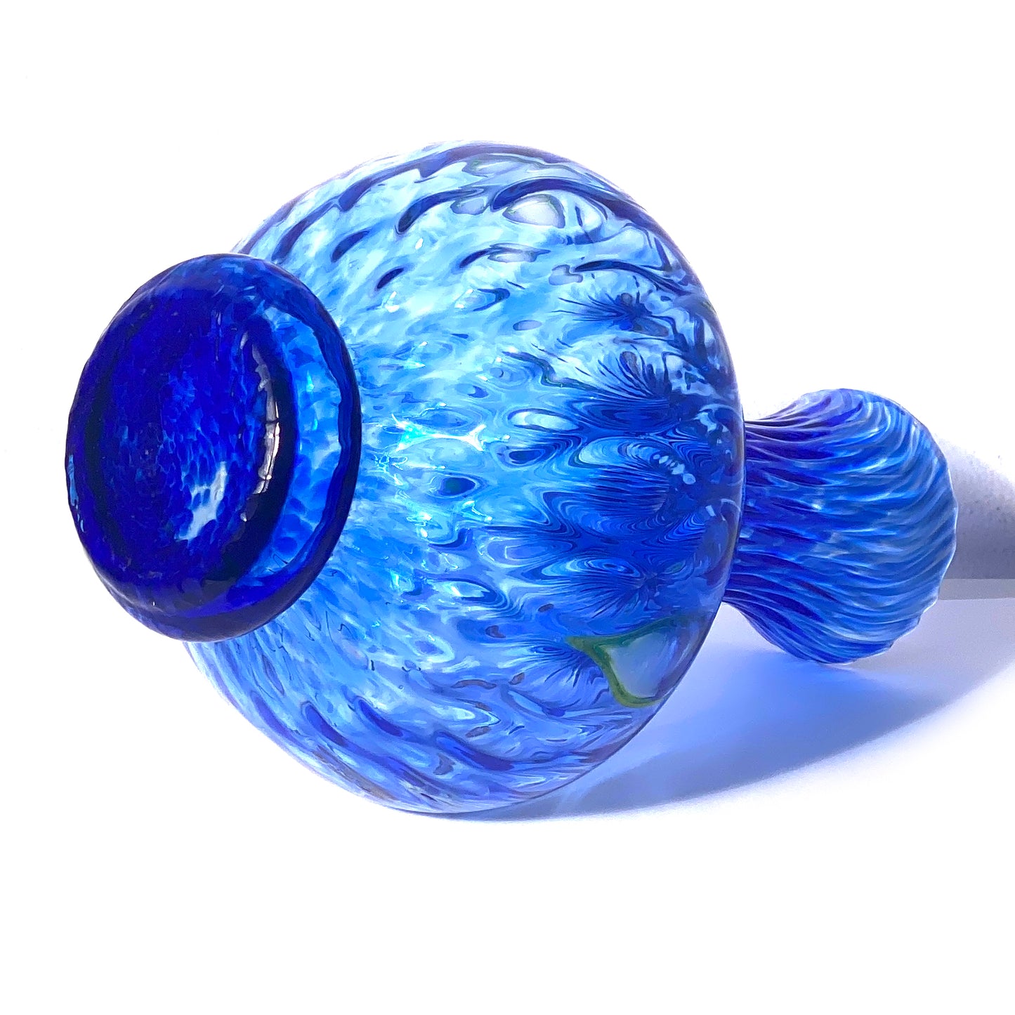1 Vaso in Vetro Soffiato stile "BALLOTON" Lavorato a Mano con Murrine di Murano, linea “I Colori di Murano” h. 29 cm. Made in Italy
