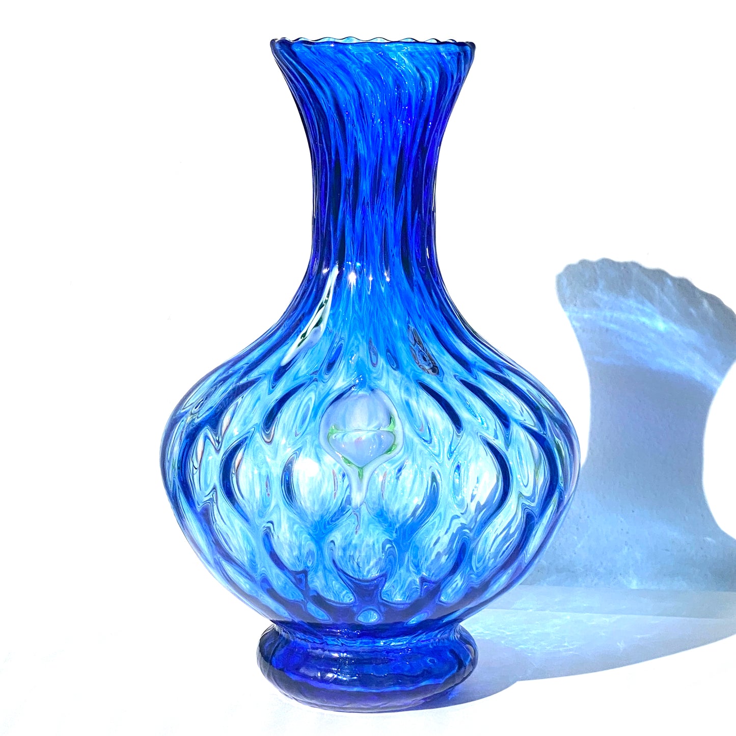 1 Vaso in Vetro Soffiato stile "BALLOTON" Lavorato a Mano con Murrine di Murano, linea “I Colori di Murano” h. 29 cm. Made in Italy