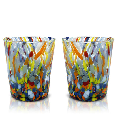 6 Verres en Verre "Les Couleurs de Murano". TUMBLE-CLASSIC-MIX