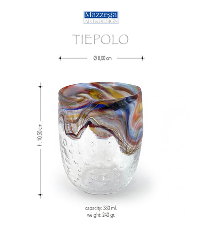 Bicchieri Longhi in vetro di Murano, realizzati nell'isola di Murano, soffiati e lavorati a mano da maestri Vetrai - SPECIAL EDITION - 380 ml.