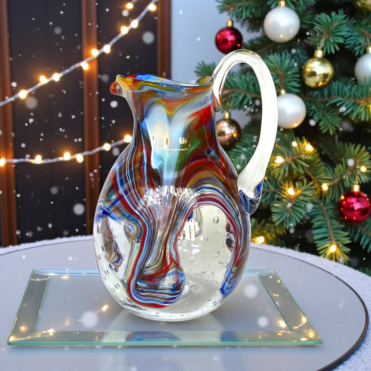 1 Caraffa Longhi in vetro di Murano, realizzata nell'isola di Murano, soffiata e lavorata a mano da maestri Vetrai - SPECIAL EDITION - 1000 ml.