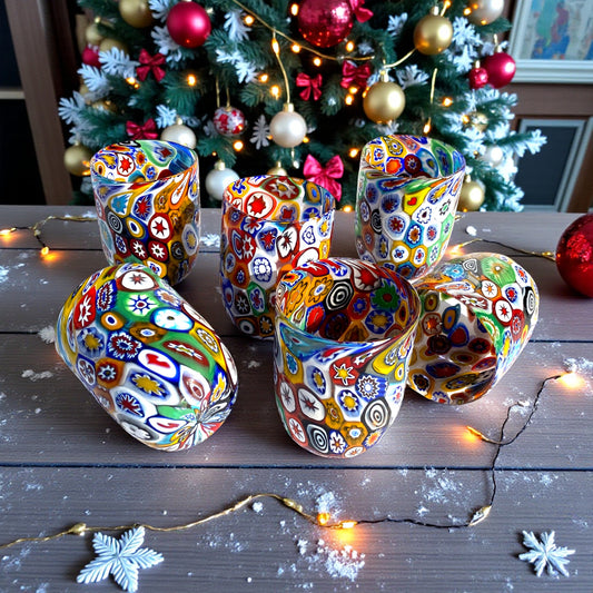 Bicchieri Fortuny in vetro di Murano, realizzati nell'isola di Murano, soffiati e lavorati a mano da maestri Vetrai - SPECIAL EDITION - 380 ml.