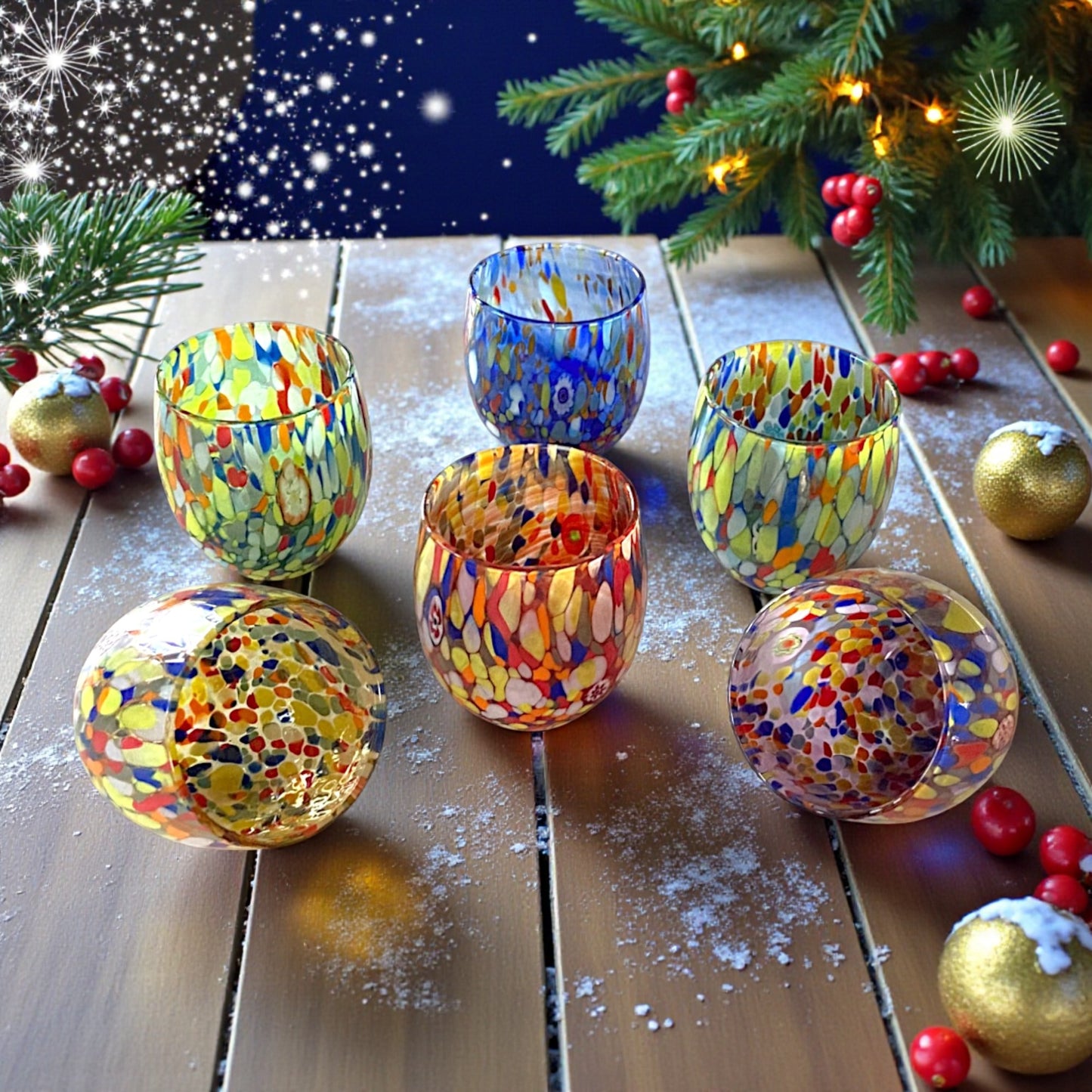 6 Glasgläser „Die Farben von Murano“. WASSER-KLASSISCH