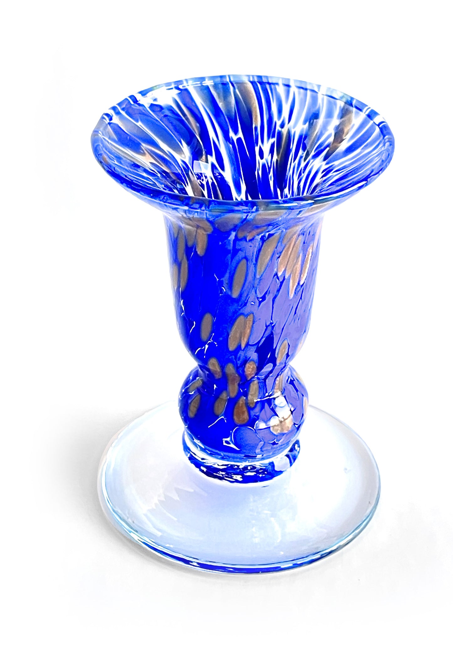 2 Candélabres en Verre Soufflé et Fait Main - Les Couleurs de Murano - Bougeoirs pour Table, Mariages, Fêtes. Fabriqué en Italie