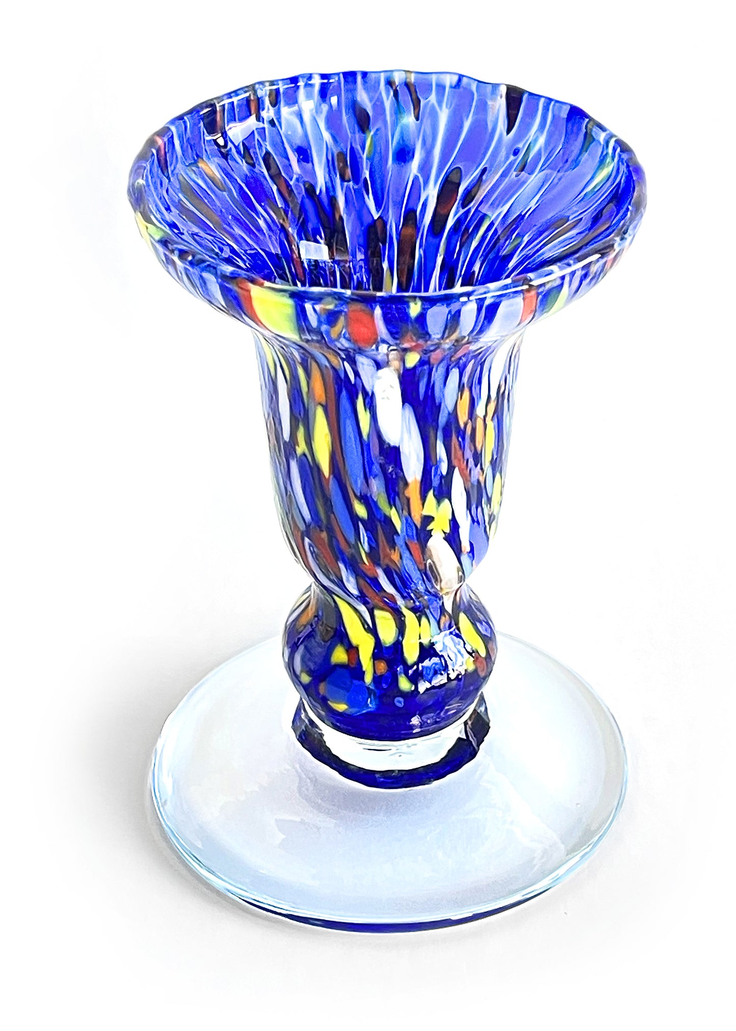 2 Candélabres en Verre Soufflé et Fait Main - Les Couleurs de Murano - Bougeoirs pour Table, Mariages, Fêtes. Fabriqué en Italie