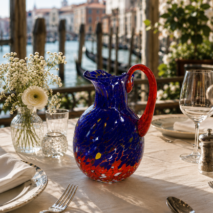 1 Caraffa Veronese in vetro di Murano, realizzata nell'isola di Murano, soffiata e lavorata a mano da maestri Vetrai - SPECIAL EDITION - 1000 ml.