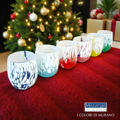 6 Verres en Verre "Les Couleurs de Murano". TUMBLE-CLASSIC-MIX