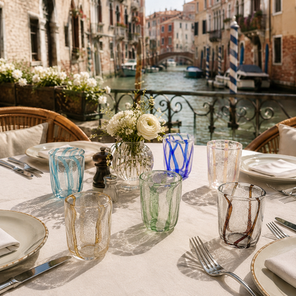 Bicchieri Guardi in vetro di Murano, realizzati nell'isola di Murano, soffiati e lavorati a mano da maestri Vetrai - SPECIAL EDITION - 400 ml.