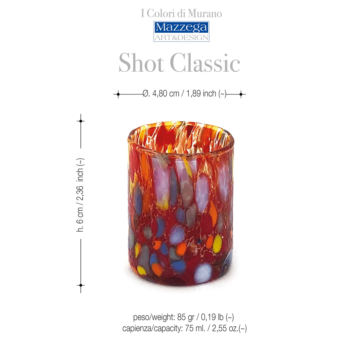 Cofanetto da 3 Bicchieri da Shot Classic con Candela
