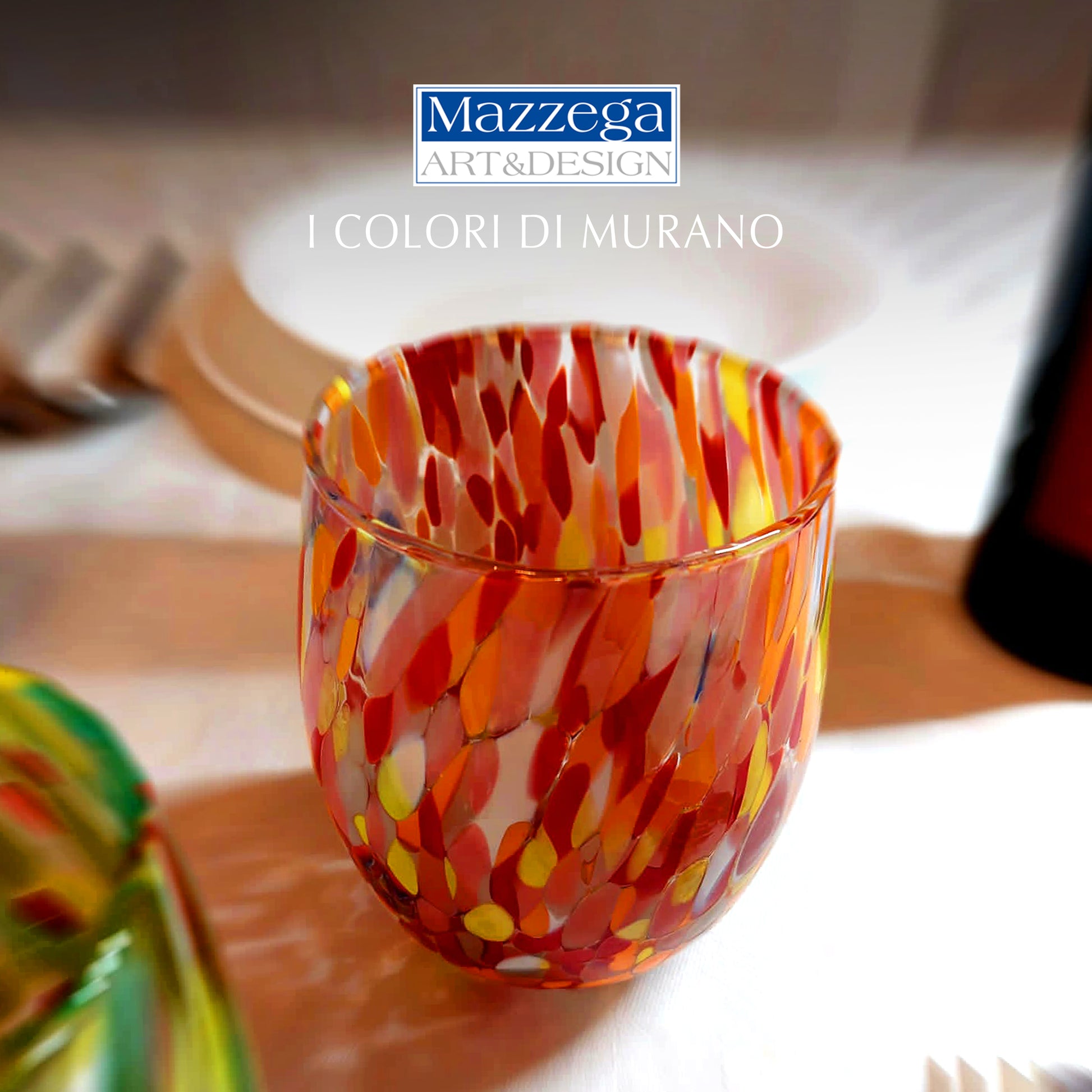 Set 6 Bicchieri Bibita Colori Misti Murano Collection Yalos