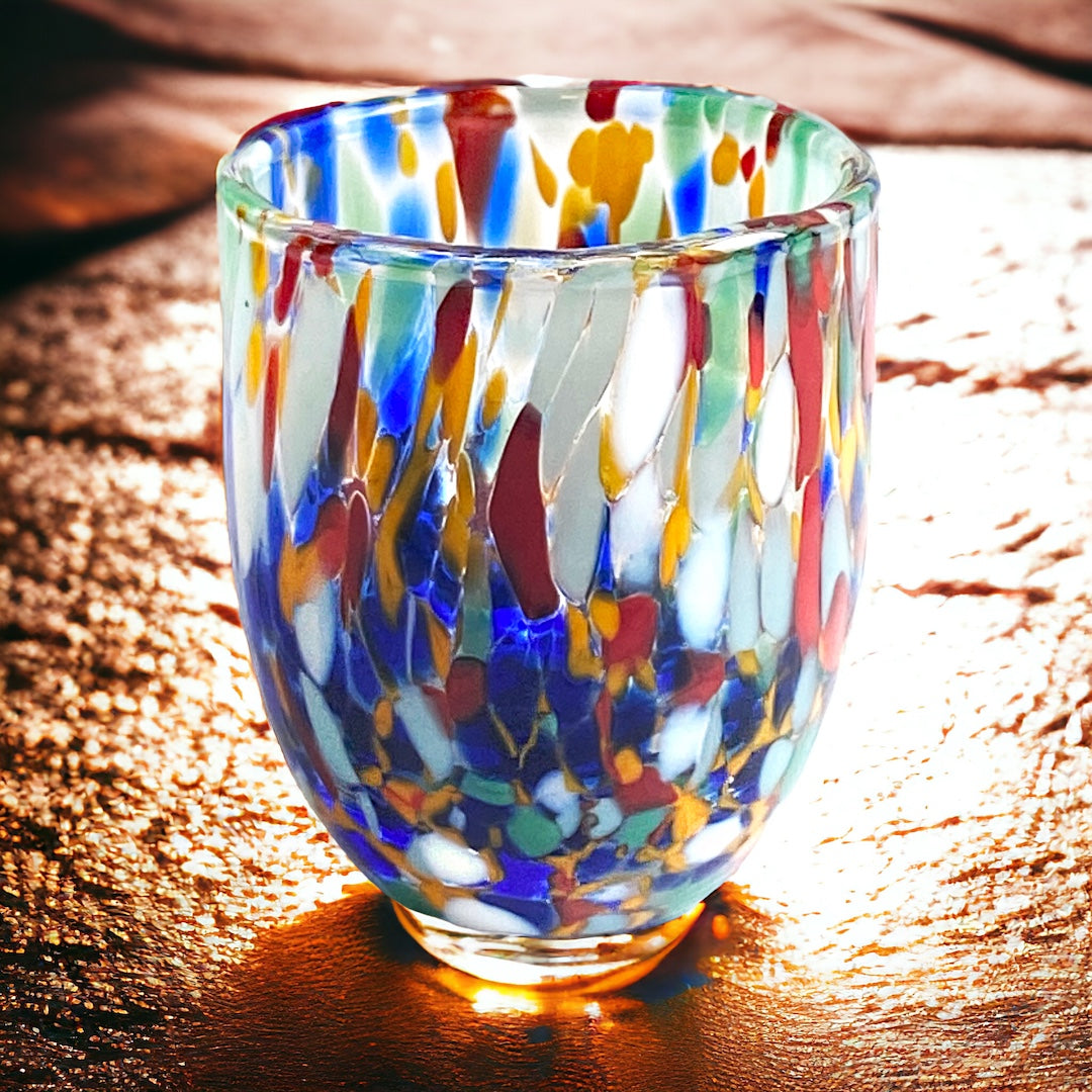 Verres à Tequila SHOT en verre soufflé et fait main avec Murrine Murano Les Couleurs de Murano Modèle SHOT 70 ml. Fabriqué en Italie