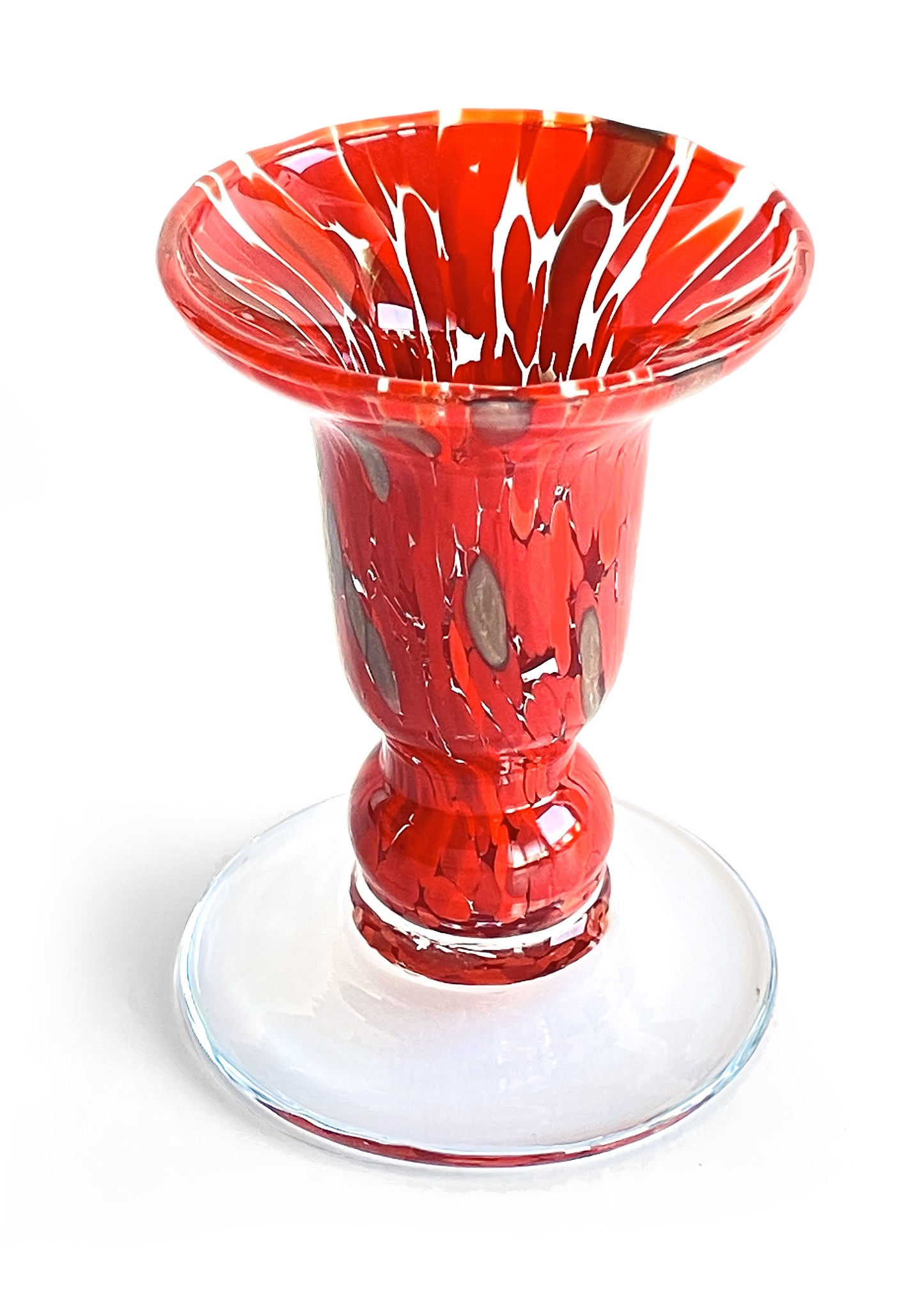 2 Candélabres en Verre Soufflé et Fait Main - Les Couleurs de Murano - Bougeoirs pour Table, Mariages, Fêtes. Fabriqué en Italie