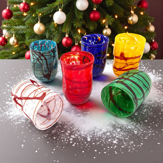 6 Bicchieri Tiziano in vetro di Murano, realizzati nell'isola di Murano, soffiati e lavorati a mano da maestri Vetrai - SPECIAL EDITION - 450 ml.