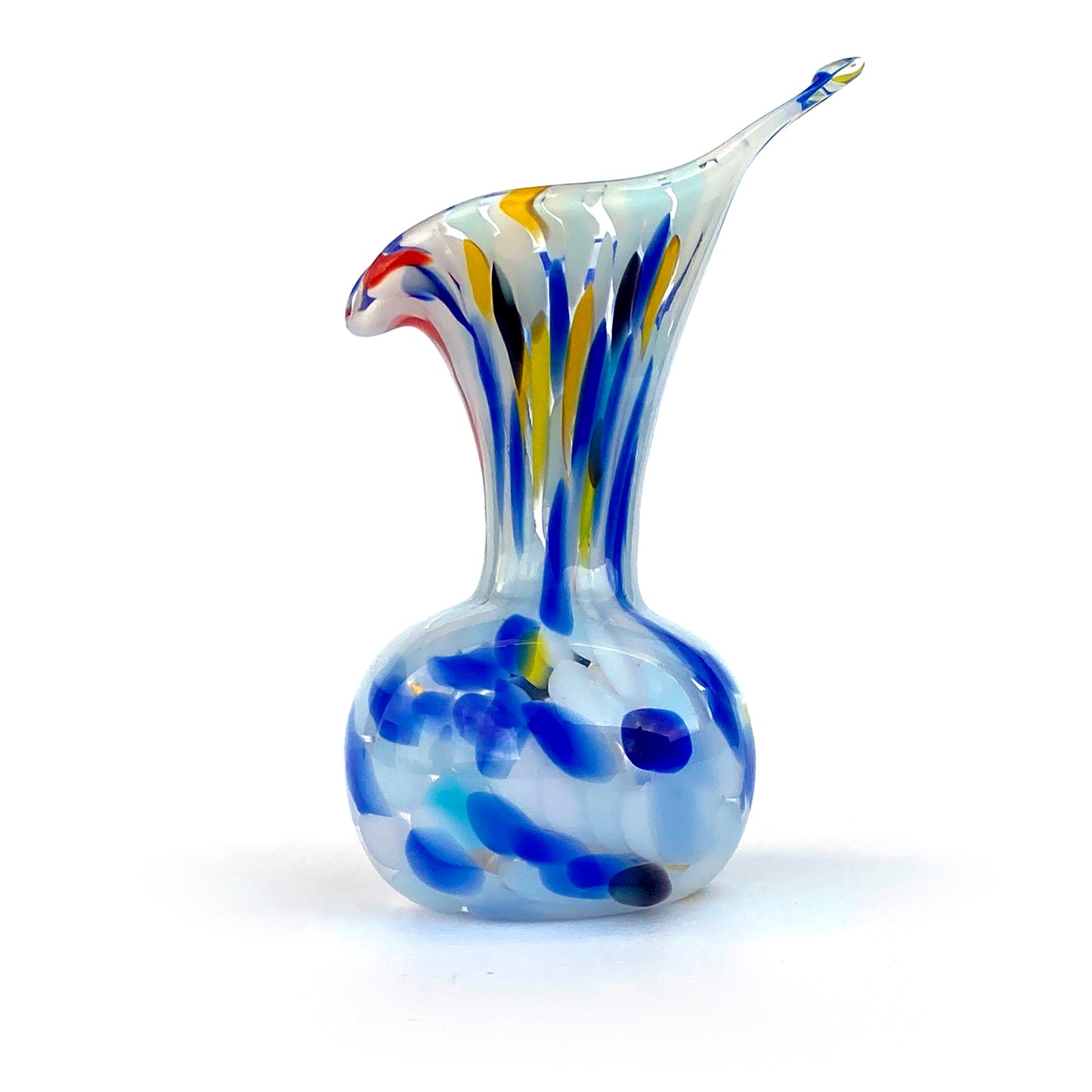 Vaso in vetro di Murano, soffiato e lavorato a mano, linea "I Colori di Murano" h. cm. 17 - Made in Murano. Cod. 13
