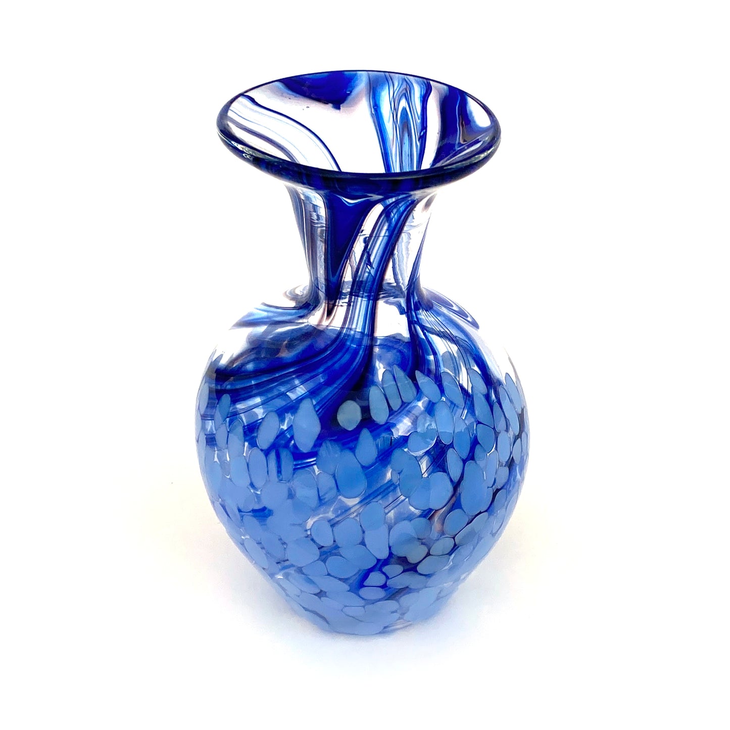 Vaso in vetro di Murano, soffiato e lavorato a mano, linea "I Colori di Murano" h. cm. 18 - Made in Murano. Cod. 19