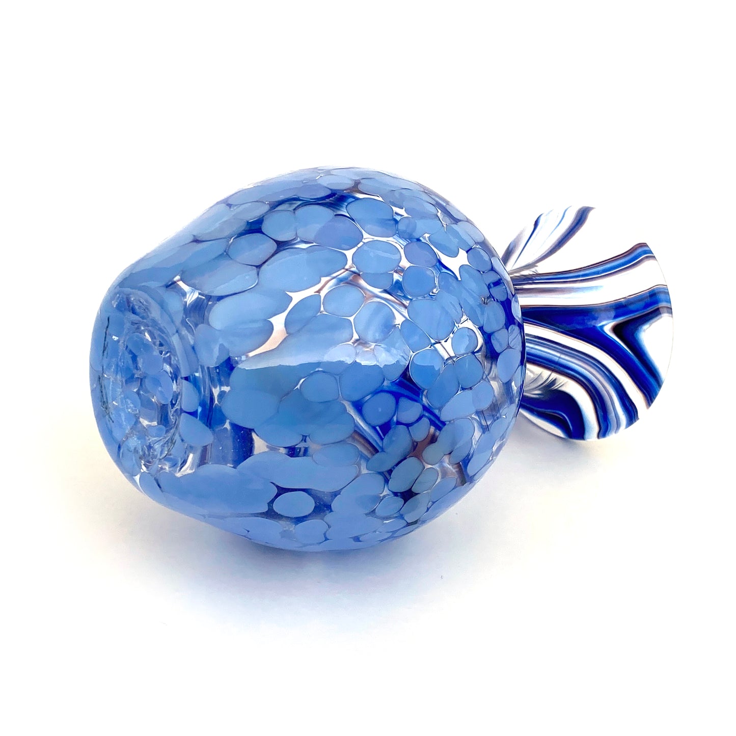 Vaso in vetro di Murano, soffiato e lavorato a mano, linea "I Colori di Murano" h. cm. 18 - Made in Murano. Cod. 19