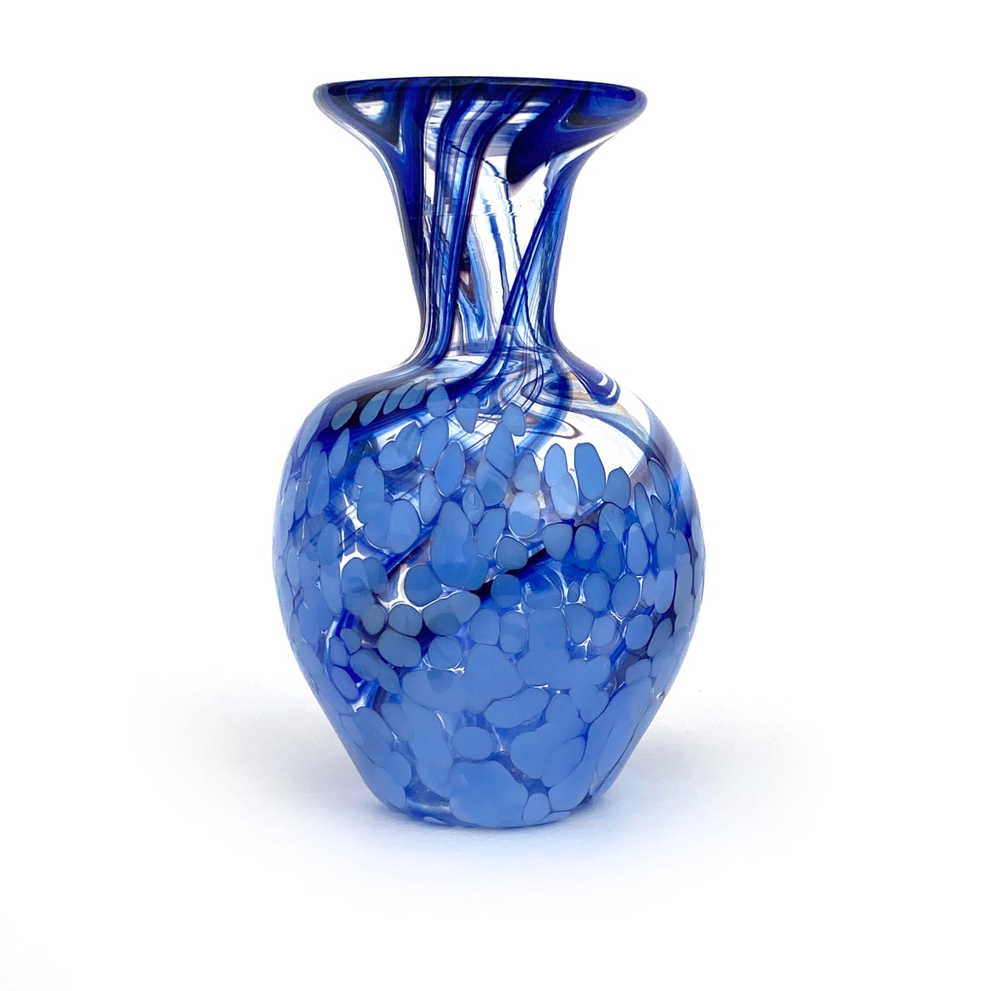 Vaso in vetro di Murano, soffiato e lavorato a mano, linea "I Colori di Murano" h. cm. 18 - Made in Murano. Cod. 19
