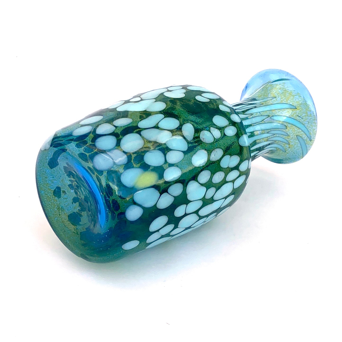 Vaso in vetro di Murano, soffiato e lavorato a mano, linea "I Colori di Murano" h. cm. 17,5 - Made in Murano. Cod. 22