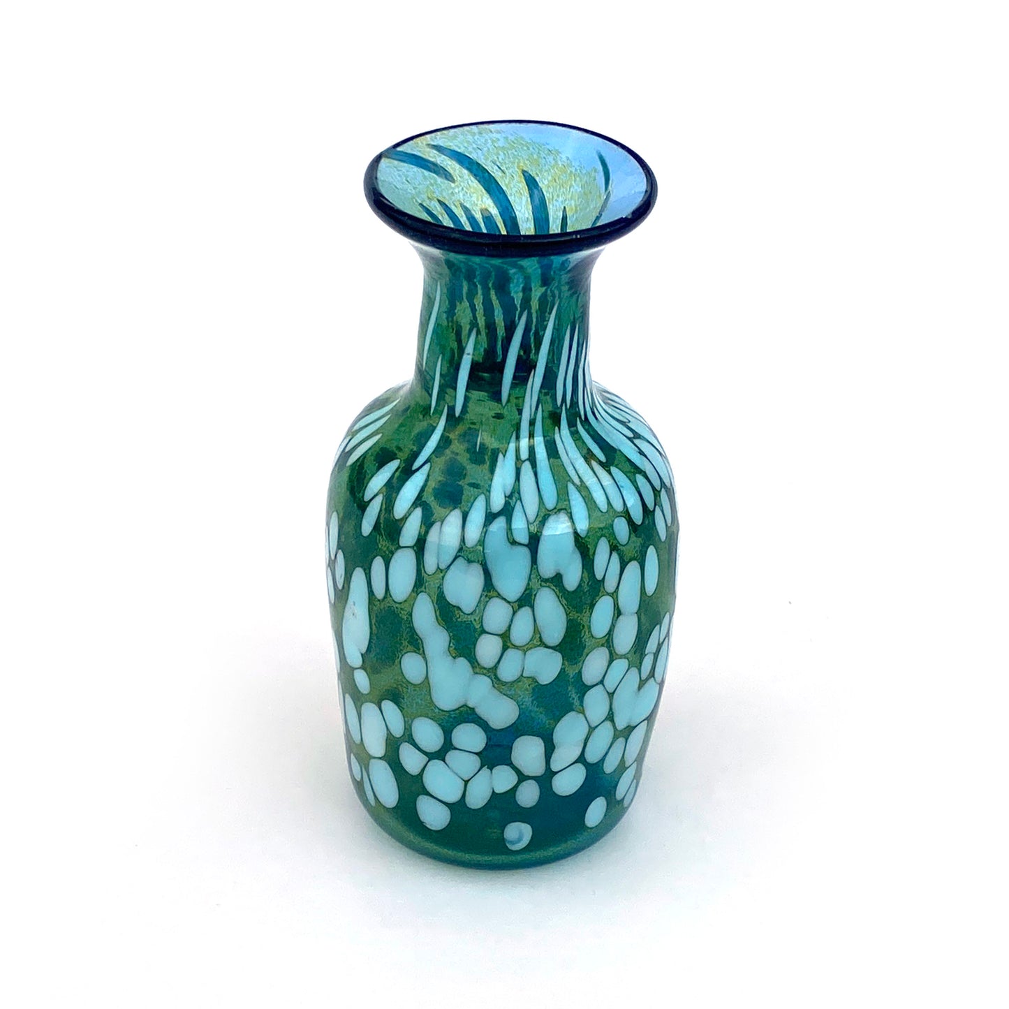 Vaso in vetro di Murano, soffiato e lavorato a mano, linea "I Colori di Murano" h. cm. 17,5 - Made in Murano. Cod. 22