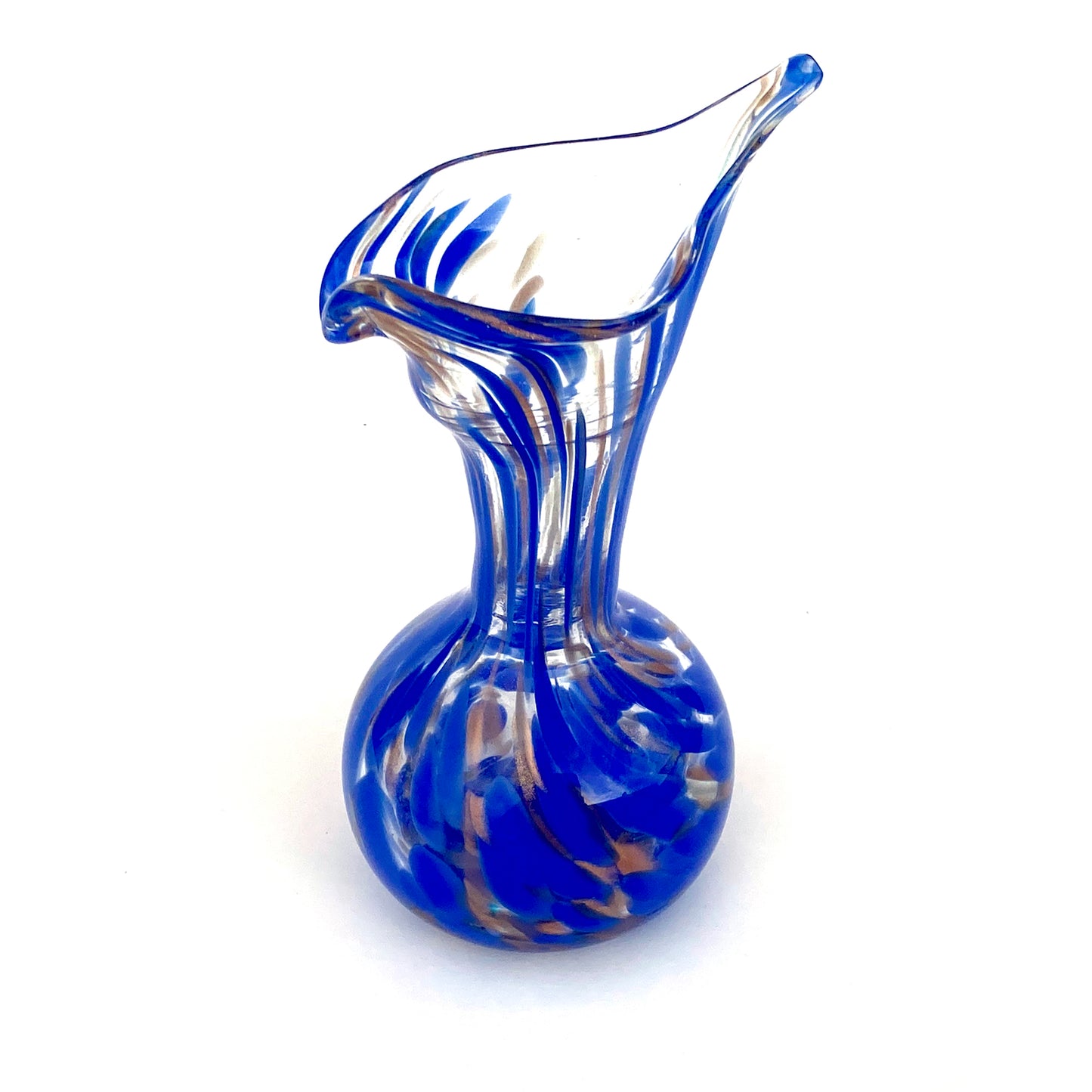 Vaso in vetro di Murano, soffiato e lavorato a mano, linea "I Colori di Murano" h. cm. 20 - Made in Murano. Cod. 29