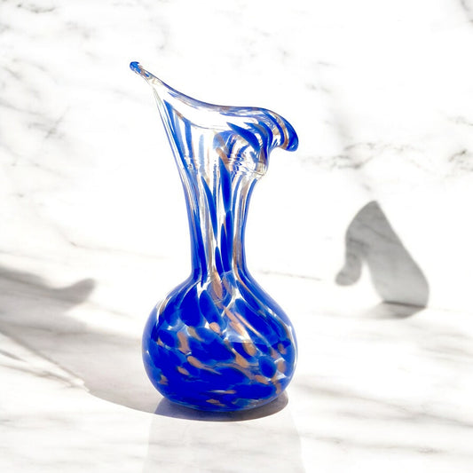 Vaso in vetro di Murano, soffiato e lavorato a mano, linea "I Colori di Murano" h. cm. 20 - Made in Murano. Cod. 29