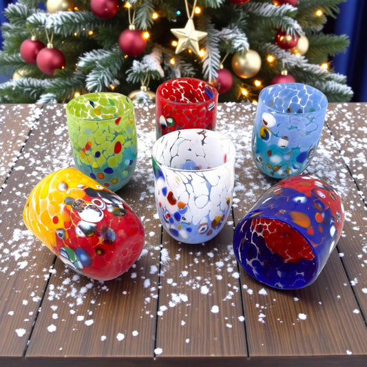 Bicchieri Veronese in vetro di Murano, realizzati nell'isola di Murano, soffiati e lavorati a mano da maestri Vetrai - SPECIAL EDITION - 380 ml.