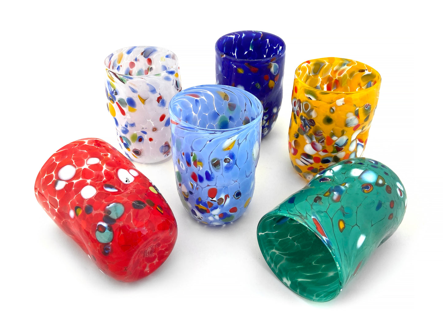 6 Verres en Verre "Les Couleurs de Murano". TUMBLE-CLASSIC-MIX