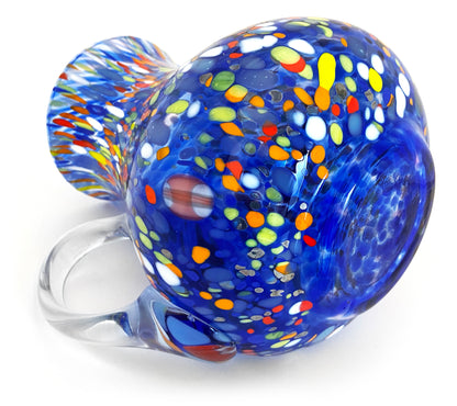 1 Caraffa Classic in Vetro Soffiata e Lavorata a Mano con Murrine di Murano, linea “I Colori di Murano” 1000 ml. Made in Italy