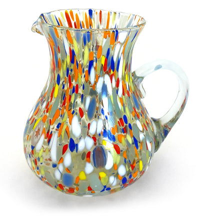 1 Caraffa Classic in Vetro Soffiata e Lavorata a Mano con Murrine di Murano, linea “I Colori di Murano” 1000 ml. Made in Italy