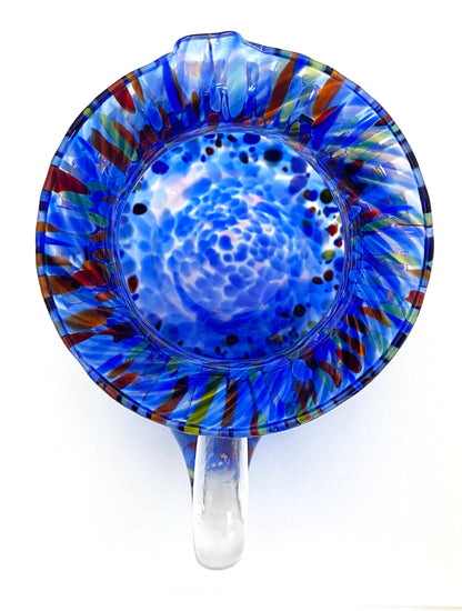 1 Caraffa Classic in Vetro Soffiata e Lavorata a Mano con Murrine di Murano, linea “I Colori di Murano” 1000 ml. Made in Italy