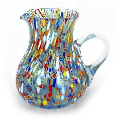 1 Caraffa Classic in Vetro Soffiata e Lavorata a Mano con Murrine di Murano, linea “I Colori di Murano” 1000 ml. Made in Italy