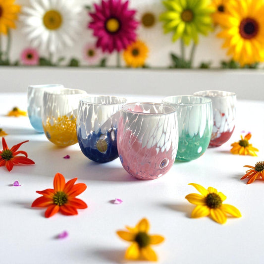 6 Verres en Verre "Les Couleurs de Murano". TUMBLE-CLASSIC-MIX